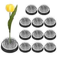 M METERXITY 12er Pcs Blumenfrosch 1.57 Zoll Runde Stahl Floristik Anordnung Nadeln Ikebana Halter Mit Gummi Basis Für Blumenarrangements Bastel Pflanzen Heimdekor Blumen [1.1cm Nadeln]