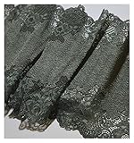 Farbe: Armee grün FEIBIZI NM802 1 Meter Armee grün gestickter elastischer Spitzenbesatz für DIY. Kleidung Zubehör Nähen Gang Stretch Spitze Stoff Stoffbänder (Color : Army Green)