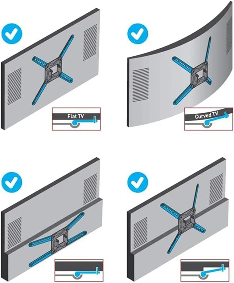 14-40 Inch Tv Rack Universal Rotating Telescopic Storages Wall Mount Bracket Black Household Accessories