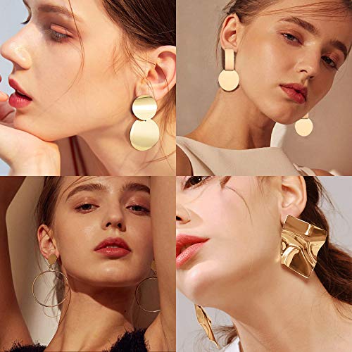 13 Pairs Statement Drop Dangle Earrings, Gold Stud Earrings for Women & Fashion Big Geometric Earrings, Hanging Earring Set Jewelry Gifts2