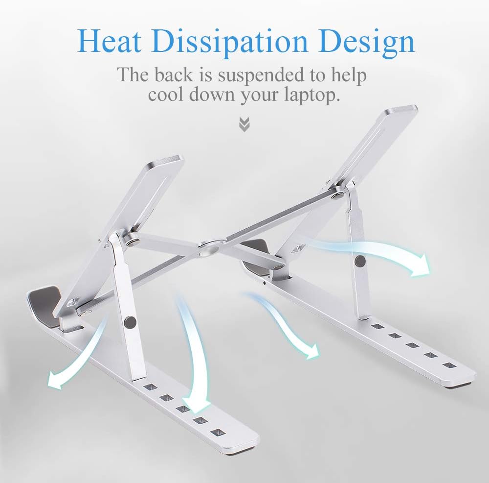 Flash Deals - 70% OFF FLAGTOP Adjustable Laptop Stand for Desk, Ergonomic Portable Aluminum Laptop Desk Stand, Non-Slip, Stable, Foldable Laptop Riser, Compatible with MacBook Pro/Air and More Notebooks