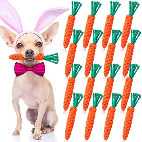 Pet Supplies Zubebe 16 Pieces Easter Dog Chew Toys Carrot Dog Rope