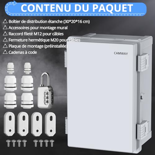 CAMWAY Coffret Electrique Etanche Exterieur en ABS Boîte de Jonction IP67 – vue 8