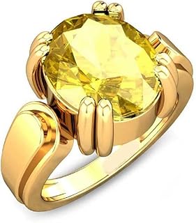 Natural Certified Yellow Sapphire/Pukhraj Panchdhatu Rashi Ratan Astrological Purpose Ring For Men&Women
