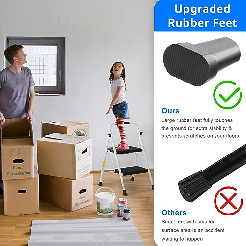 Lifetime Home STEPLADDER 2-Step Ladder With Wide Anti-Slip Platform & Thick Rubber Feet thumb #2