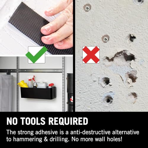 VELCRO Marke | Schwerlast-Selbstklebestreifen | Industriestarker doppelseitiger Haken- & Flauschverschluss | Schwarz | 50 mm x 100 mm | Set mit 15 Stück