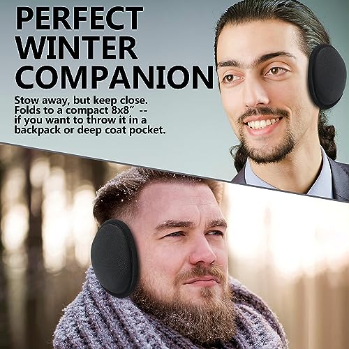 fsmiling winter earmuffs for men adjustable behind the head ear muffs fleece ear warmers for cold weather
