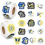 BeYumi Down Syndrome Awareness Sticker - 1000Pcs Down Syndrome Awareness Stickers in 2 Rolls Waterproof Vinyl...