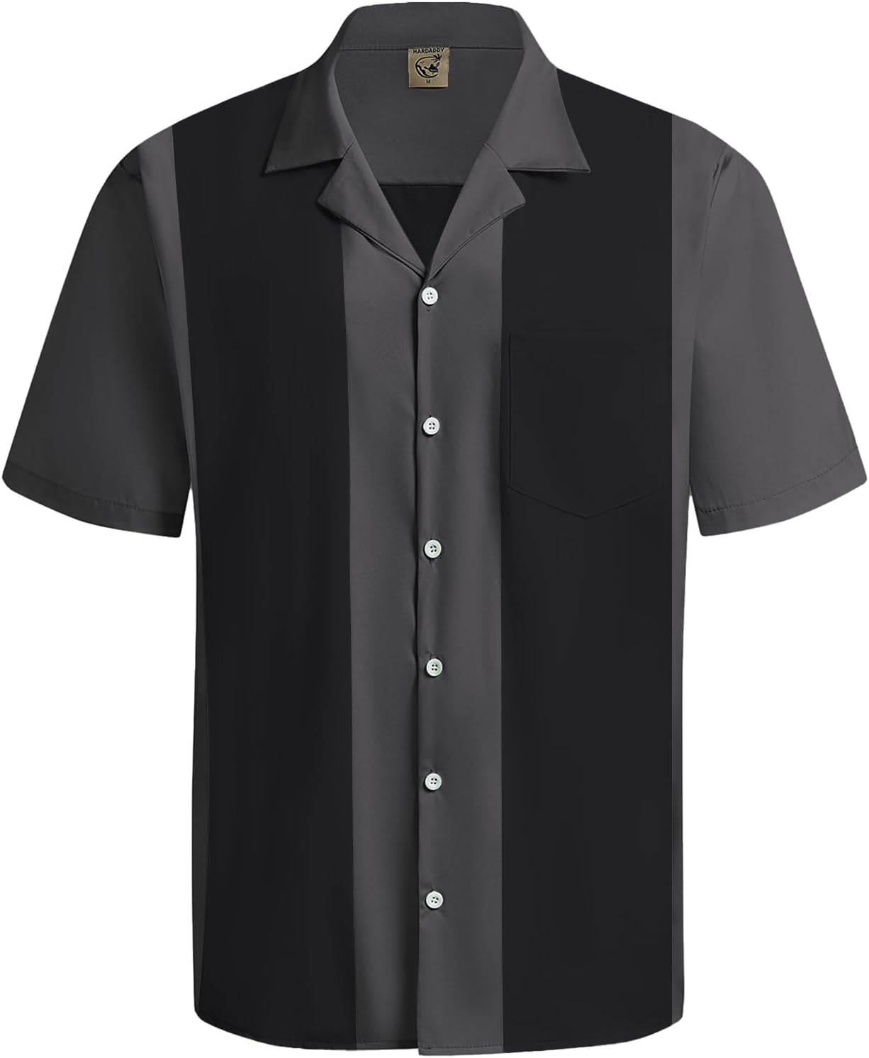 Hardaddy Men's Camp Collar Retro Vintage Bowling Button Down Shirt with Pocket Casual Short Sleeve Beach Shirts Summer