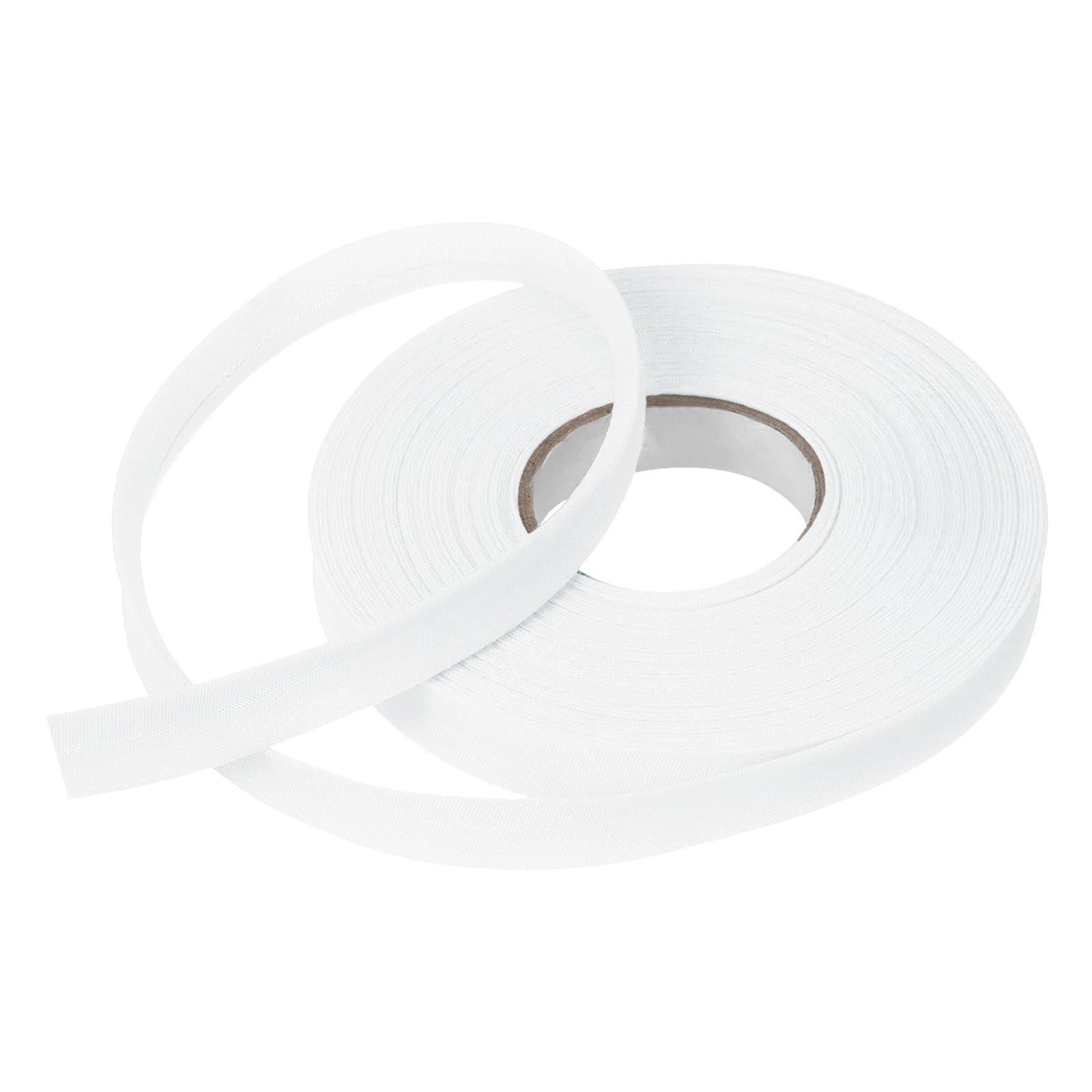 sourcing map 1/2 Inch Single Fold Bias Tape Polyester Continuous Bulk Bias Tape for Sewing,Seaming Quilting Hemming Binding Crafts (White 15 Yards) โ image 1