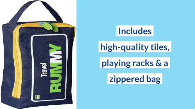 Mini Gioco Ramino Classico Da Viaggio – 106 Tessere, 4 Supporti E Borsa – Gioco Da Tavolo Rummy Per 2-4 Giocatori 7+ Anni