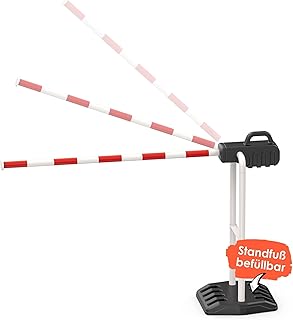 alldoro 60233 Traffic Barrier for Children, 110 x 68 cm, Adjustable Barrier Arm, Fillable Base, Indoor & Outdoor, from 3 Years, Red/White