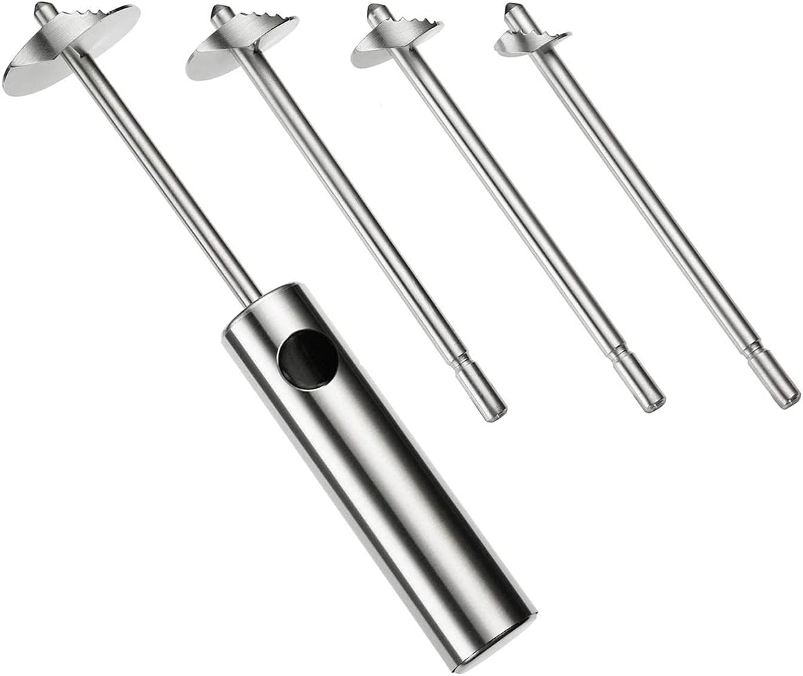 KASTWAVE Germany Stainless Steel Vegetable Drill, Vegetable Digging Rotating Drill Fruit Corer Set Core Remover Tool for Apple/Pear/Cherry for Children Food Salad Making DIY for Kitchen