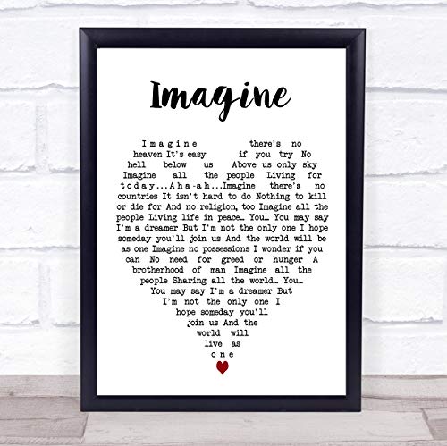 Imagine Quote Song Lyric Heart Print