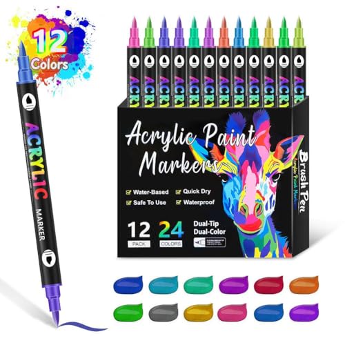 12/24/36 rotuladores de color de doble cabeza, marcador de doble color, suministros de papelería, regalos escolares, juego de oficina, superficies de fieltro de pintura, Navidad, para pincel,