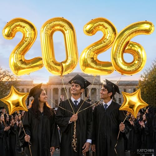Image of Katchon, Giant Gold 2026 Number Balloons - 40 Inch | Graduation Balloons 2026 Balloon Numbers | Gold Balloon for Graduation Decorations 2026 Grad Party Decorations 2026 Graduation Decor