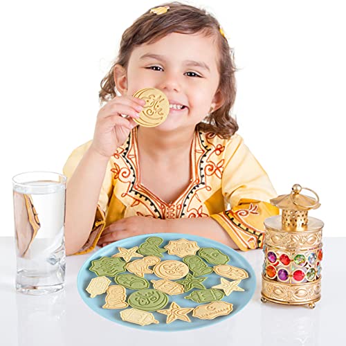 8Pcs Eid Mubarak Cookie Cutters Ramadan Cookie Stamp, Cookie Mold Diy Press Cookie Islamic Muslim Biscuit Mold 3D Cookie Stamper Diy Molds For Baking Supplies #TOP1