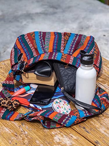 Image of Casual Large Durable Fabric CrossBody Hobo Shoulder Messenger Travel Purse Wallet Handbag Tote Bag