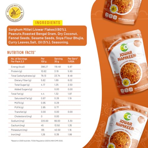 Image of GO LIFE Namkeen Jowar,Ragi combo - (2x100 g) | Healthy Snacks for Weight Loss | Roasted not Fried, Protein-Rich, High Fiber, Zero Preservatives | Healthy & Tasty Snack | Gluten-Free Anytime Snacking