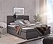 Produktbild DELIFE Bett Paradizo Grau 180x200 cm Kingsize Matratze Topper Federkern Boxspringbett