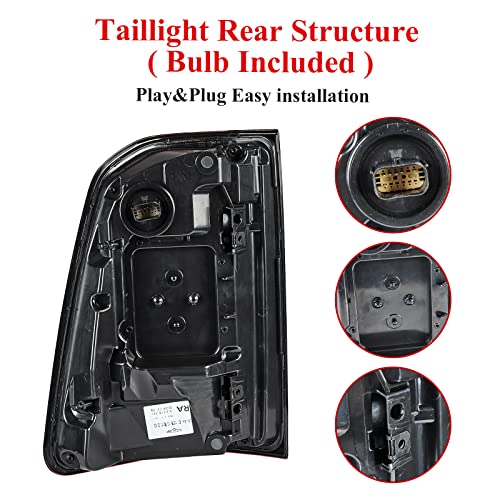 Vvavv Led Tail Light Assembly Compatible With Dodge Ram 1500 2019 2020 2021 2022 Black Smoke Rear Lamps Without Blind Spot Detection Replacement Ch2800216 Right Passenger Side Only #TOP3