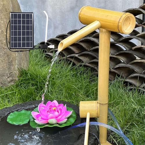 Jyhhgds Bambus Solarbrunnen 100 cm Creativi