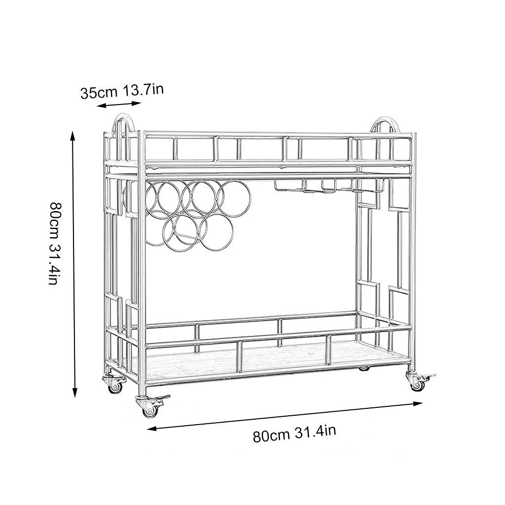 Carrito de Almacenamiento de Vino de Cocina Moderno, Carrito de Servicio con Bandeja de Servicio de Bebidas, Carrito de Barra con Ruedas para Entretenimiento y Almacenamiento.
