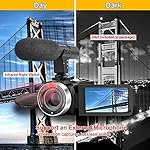 Video Camera Camcorder Full HD 1080P 30FPS 24.0 MP IR Night Vision Vlogging Camera Recorder 3.0 Inch IPS Screen 16X Zoom Camcorders Camera Remote Control with 2 Batteries - Image 3