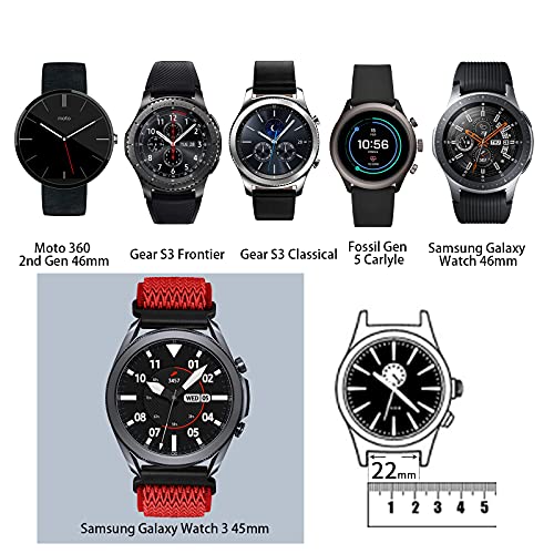 Image of Easuny 22mm Watch Bands Compatible for Samsung Galaxy Watch 3 45mm Band /Galaxy Watch 46mm /Gear S3 Frontier, Stretchy Adjustable Elastic Nylon Woven Loop Wristband for Men Women