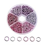 Lbaby 1080Pcs Nail Jewelry Rings 6mm Nail Art Dangle Charms Pierced Nail Art Supplies Round Open...