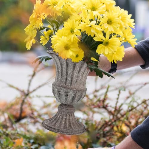 Pot de fleurs extérieur cimetière solide contre le vent - Lot de 2