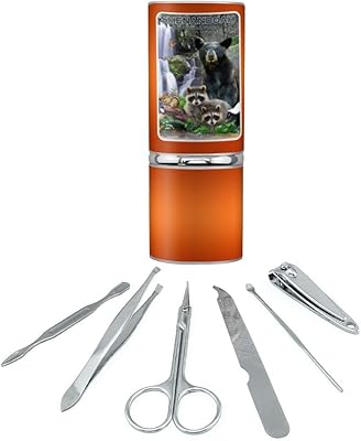 Shenandoah National Park Virginia VA Animals Bear Raccoons Deer Skunk Fox Stainless Steel Manicure Pedicure Grooming Beauty Care Travel Kit