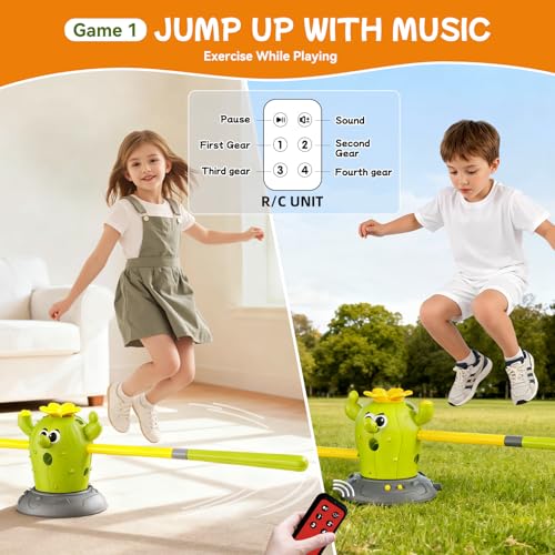 image for Oppvoci Cactus 4-in-1 Musical Jumping Toys Set with Ring Toss, Stompin