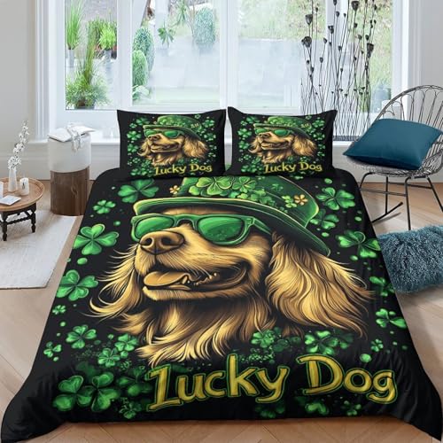 Housse de couette Saint-Patrick 200x200 microfibre chien 3 pcs - 4