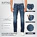 Buffalo David Bitton Men's Relaxed Straight Driven Jeans, Dark Blue Sanded Indigo, 34W x 30L