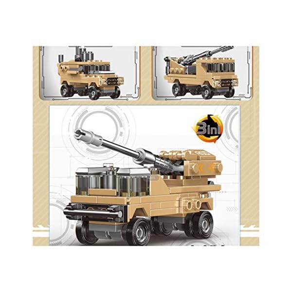 MCHE 8 In 1 Transformierbarer Panzer Modell Bausatz, 1048 Teile Technik Panzer Militärpanzer Klemmbausteine Bauset… – Bild 8