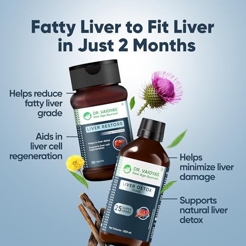 Image of Dr. Vaidya's Potent Liver Care Combo | Manages Fatty Liver Faster & Provides Daily Liver Detox | Enriched with Milk Thistle, Dandelion, Kutki, Giloy & Bhumyamalaki