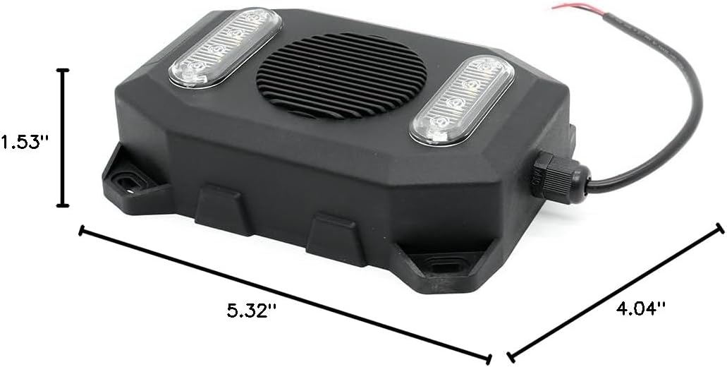 12-24V White Noise Backup Alarm and Light Warning – 97dB Reversing Safety System for Trucks & Machinery