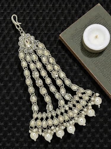 Image of Gold Plated Stone Studded Maang Tikka Head Jewellery For Women and Girls