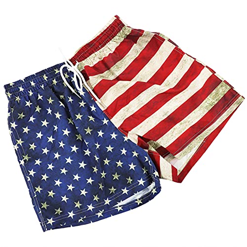 VALICLUD Herren Badehose Usa Flagge Schnelltrocknend Schwimmhose Mit Elastischem Bund Für Strand Und Wassersport