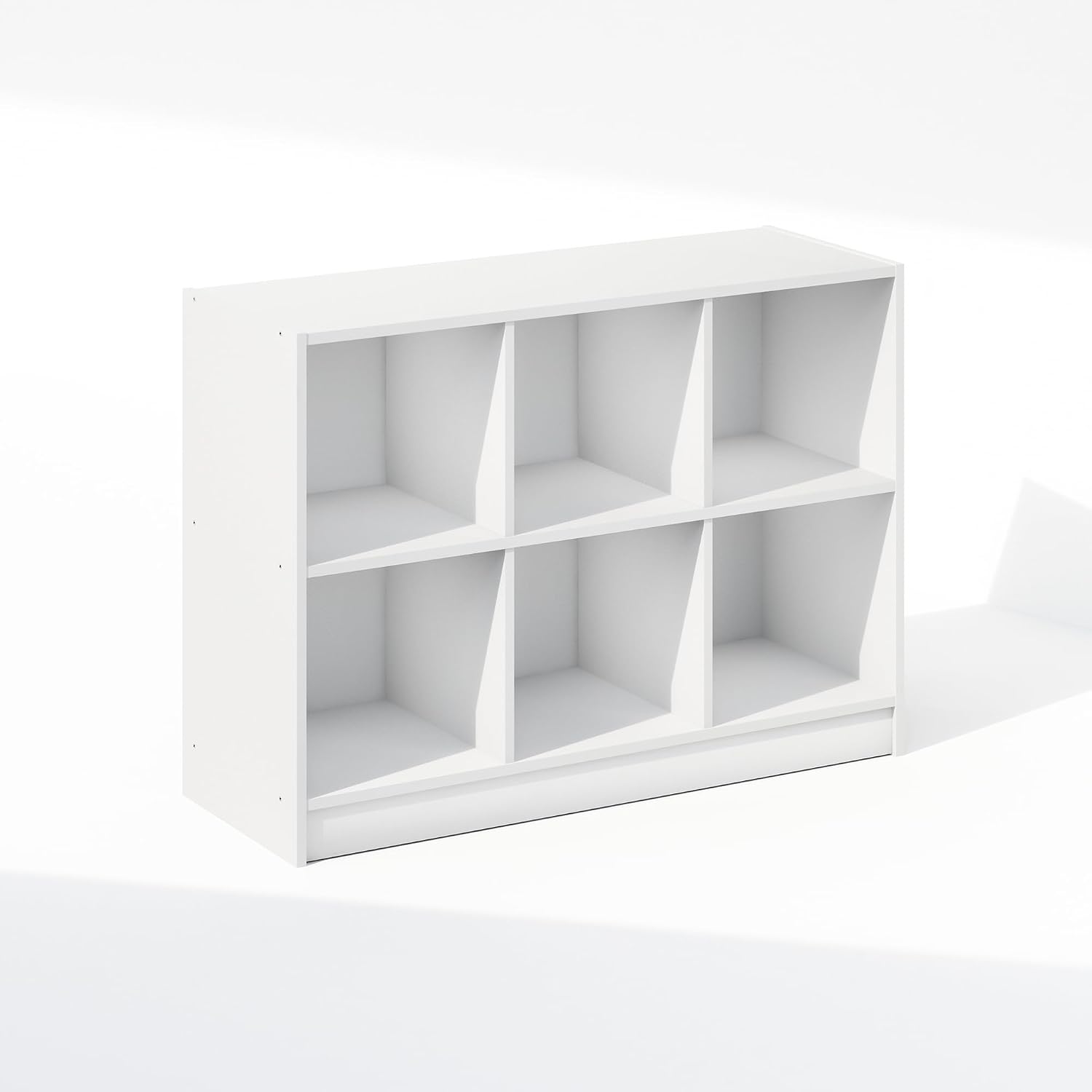 Furinno Basic Book Shelf, 3x2 Bookshelf, Cube Organizer Cabinet Bookcase with Shelf Storage, 11.9 x 31.6 x 23.6, for Living Room, Bedroom, Home Office, White