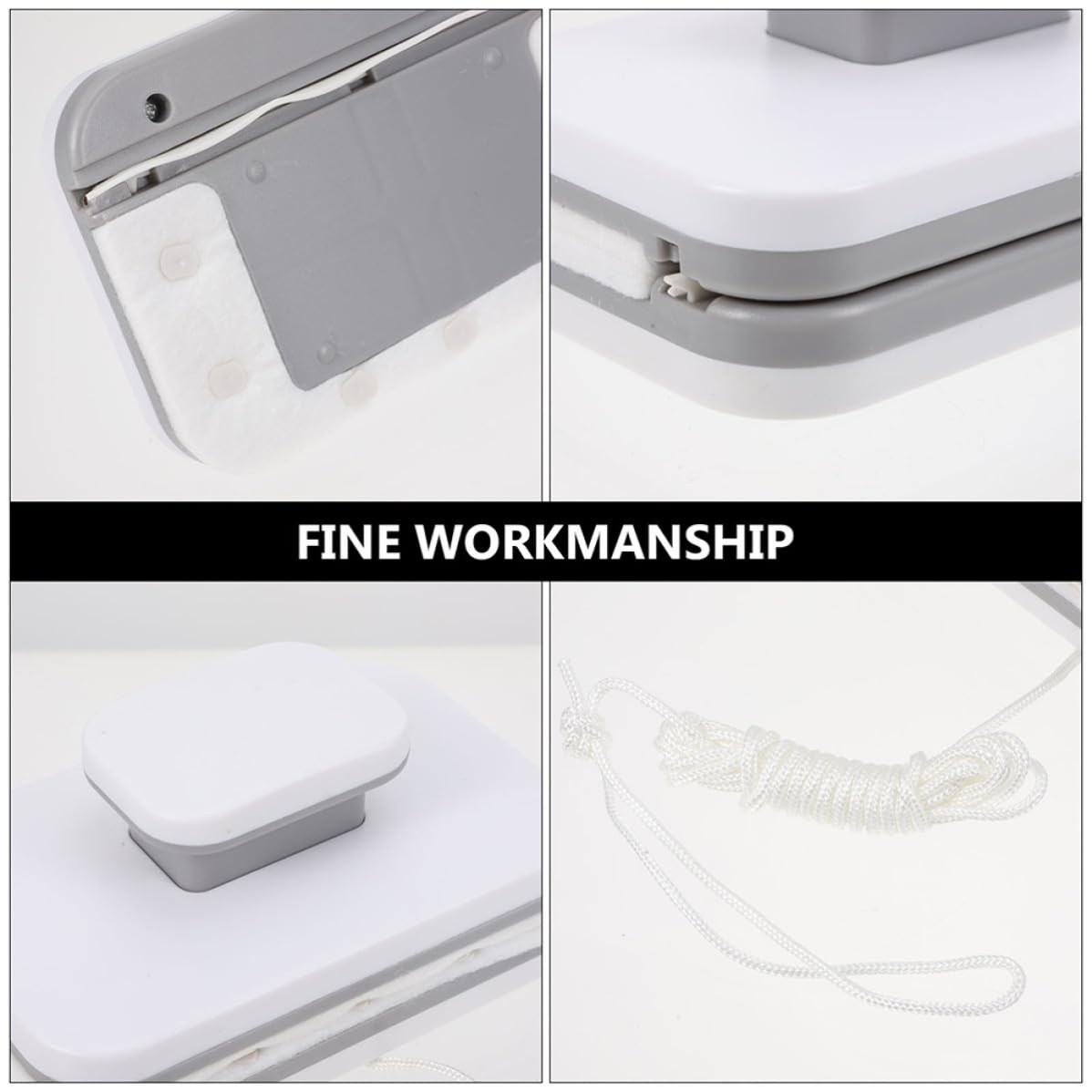 Limpiacristales Magnético Doble Cara con Fuerte Succión para Ventanas de Accesorio de Limpieza con Paño Absorbente y Diseño Ergonómico para Hogares y Balcones Altos