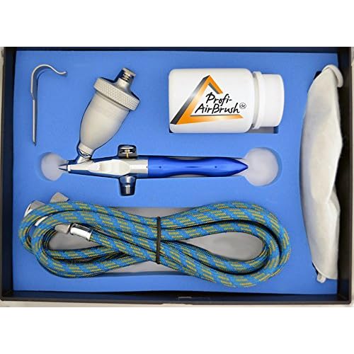 AIRBRUSH PISTOLE f. Airbrush Kompressor : SET - Sandstrahlpistole Sandy I inklusive Strahlgut und Atemschutz - OPTIMALE Airbrush Set Ergänzung