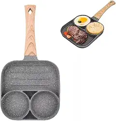 Frigideira Antiaderente 3 em 1 Para Ovos Omelete Hamburguer Pratica e Eficiente Muito Facil Para Limpar