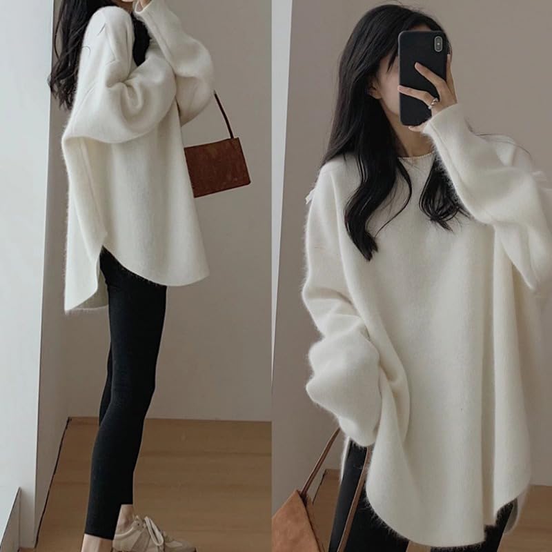 ニット セーター レディース プルオーバーセーター クルーネック トップス 長袖 カットソーセーター 秋 冬 無地 おしゃれ シンプ