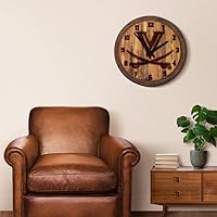 Vista 428 de The Fan-Brand NCAA Oklahoma Sooners: Faux Barrel Top Wall Clock Sports Team Bar Sign Décor - Home Man Cave, Party Decoration - Made On Demand