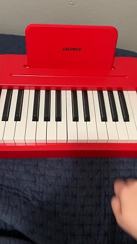 ZIPPY MAT Kinderpianoklavier, 37 toetsen, digitale piano voor kinderen, muziekinstrument om mee te leren spelen, speelgoed, houten piano voor meisjes en jongens (Walnoot Basic