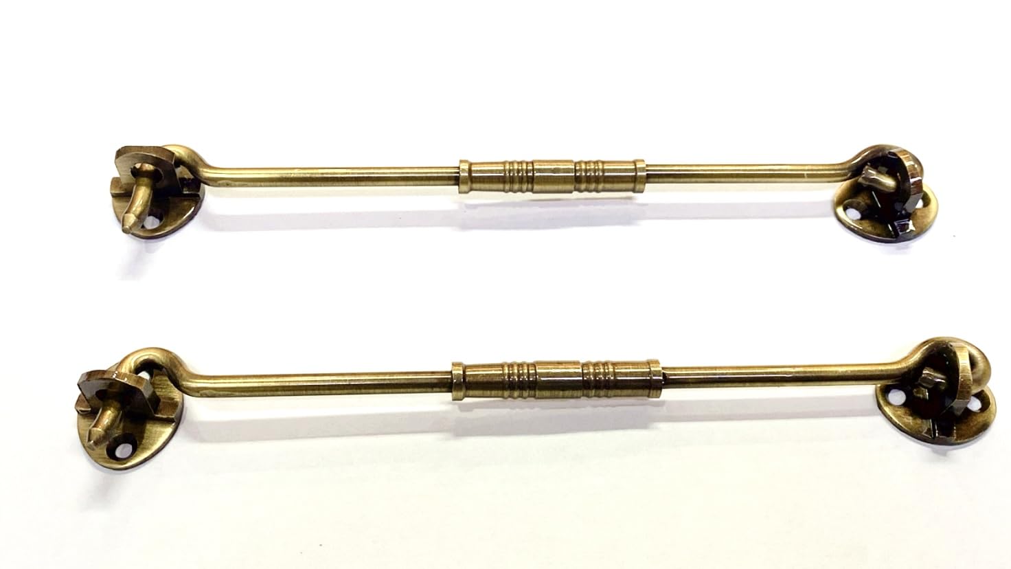 BRASK" Brass Fancy Gatehook/Window Hook/Window Stopper/Window Latch (Pack of 2, 8 Inches Antique Brass)