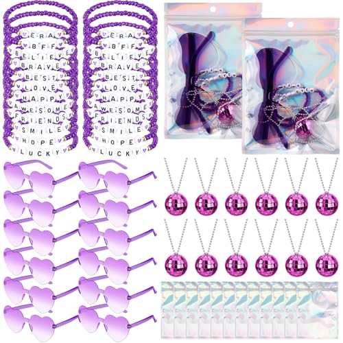 Landical 60 Pcs Kpop Disco Party Favors, Friendship Gift 12 Sets, Purple
