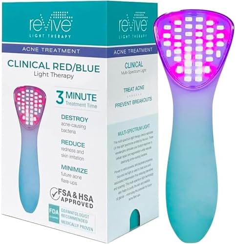 reVive Light Therapy Clinical Acne Device, Red & Blue Light Wand, Full Size